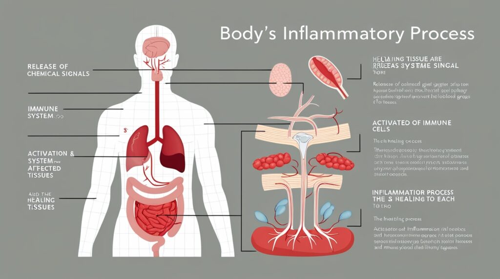 Illustration showing how inflammation occurs in the body