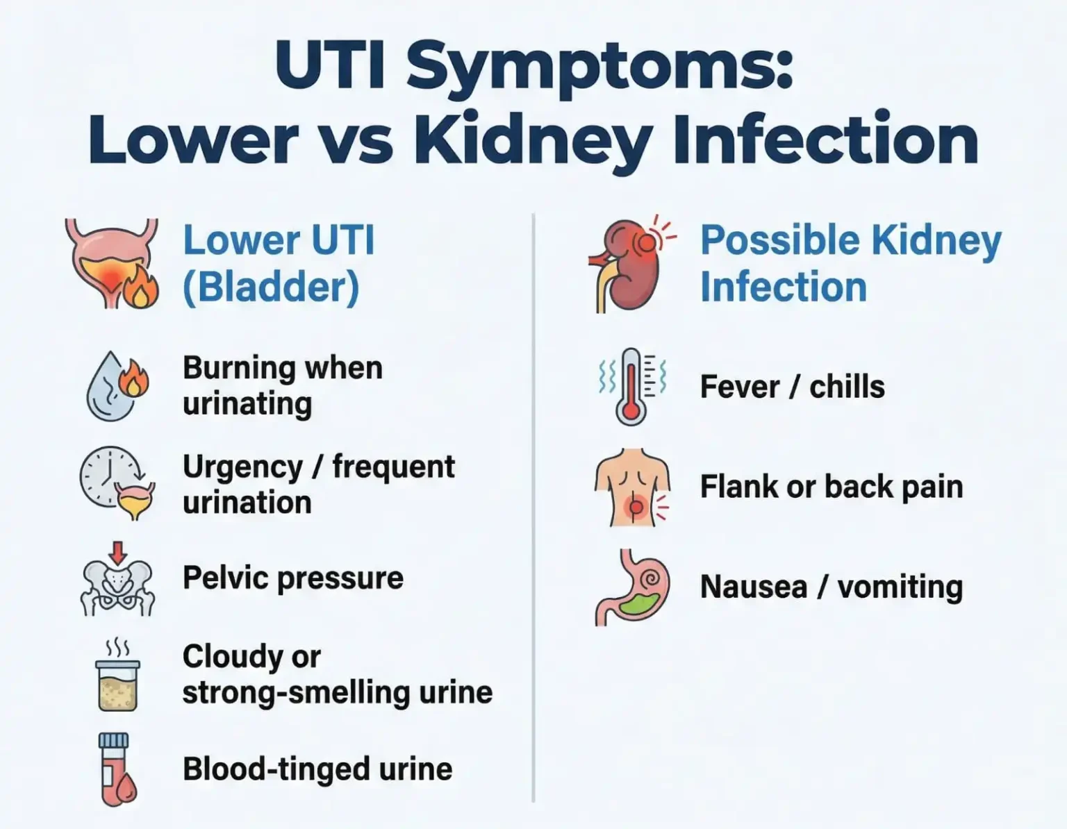 UTI Symptoms and Treatment guide explaining causes, diagnosis, treatment, and prevention of urinary tract infections