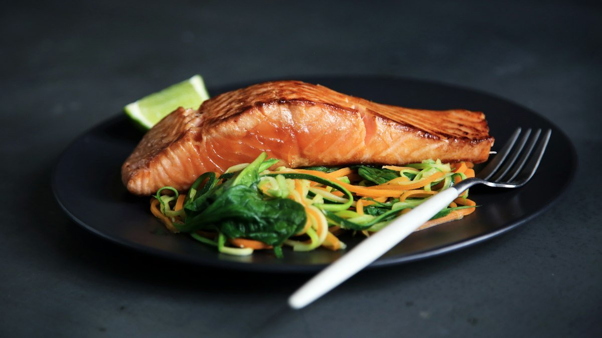 Grilled salmon, an oily fish rich in vitamin D